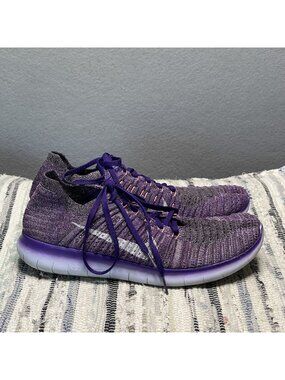 Nike Free Flyknit Purple Orange Womens Running Shoes Size 11